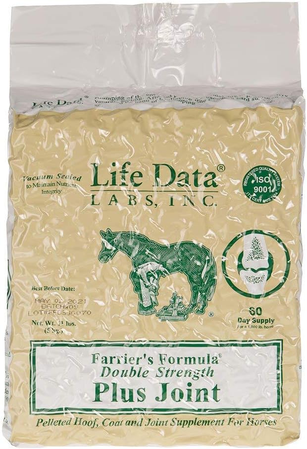 LIFE DATA LABS Farriers Formula Double Strength Plus Ortak, 11 lbs; Pelleted Hoof, Coat and Joint Supplement for Horses
