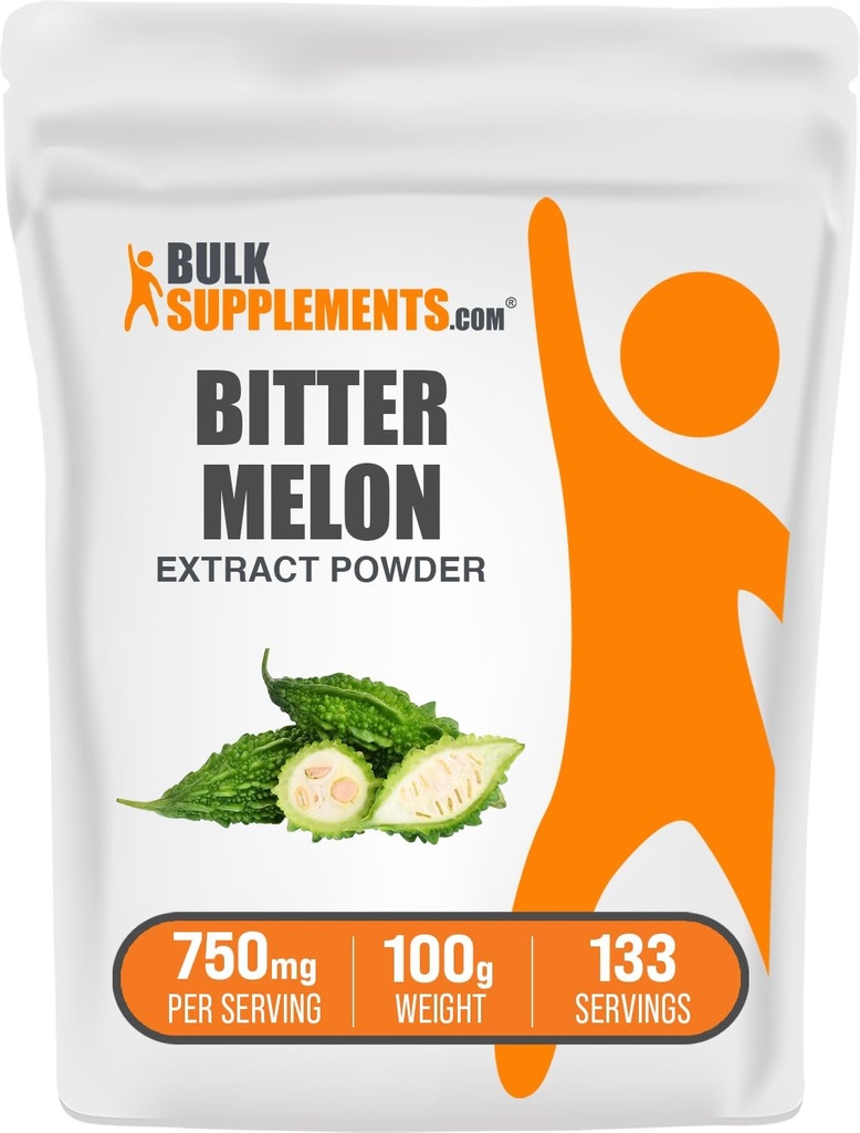 BulkSupplements.com Bitter Melon Extract Toz - Bitter Melon Supplement, Bitter Gourd Ekstraksiyon - Herbal Supplement, Gluten Free, 750 mg per Service, 100g (3.5 oz) (Pack of 1)
