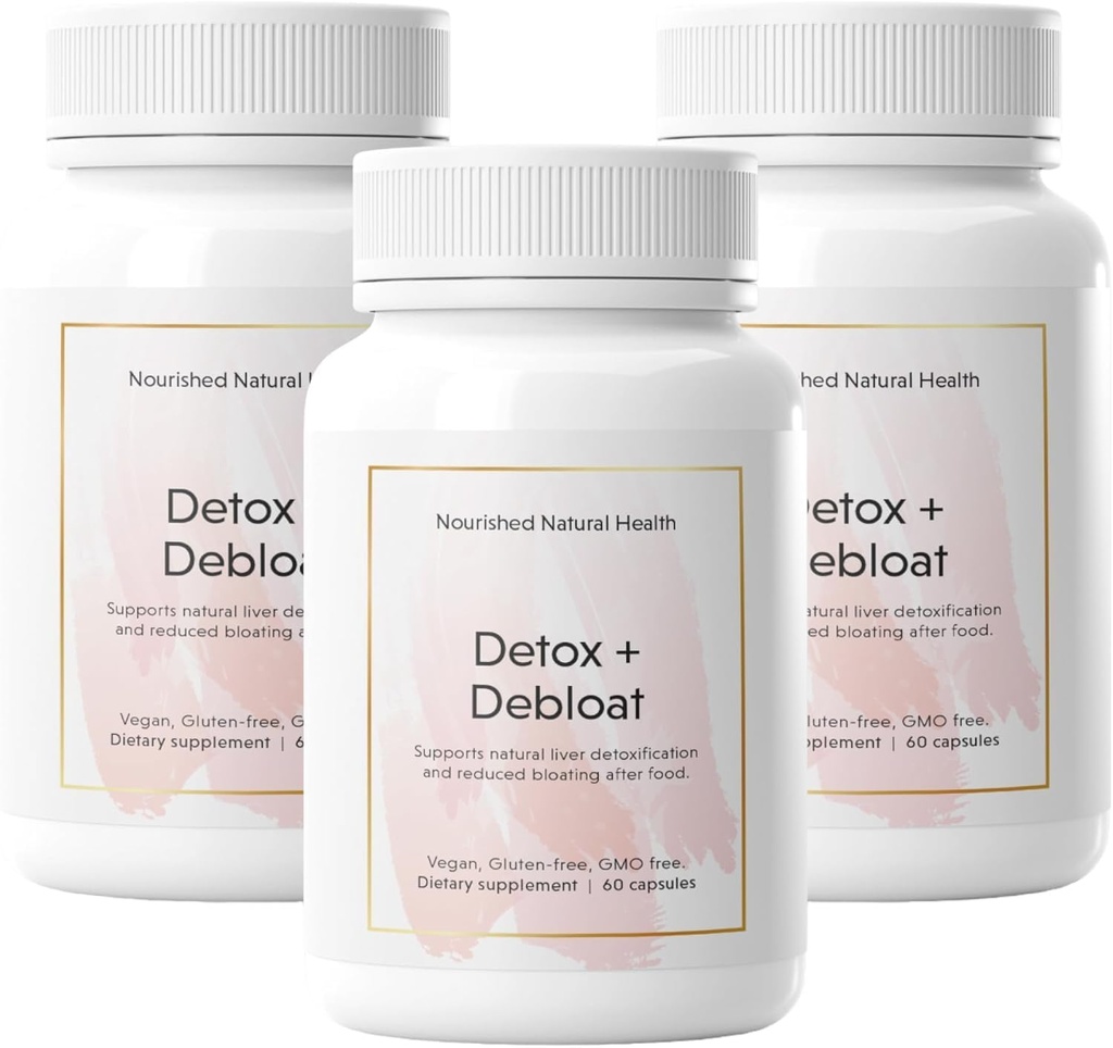 Nourished Natural Detox + Debloat - Milk Butle & Dandelion Root Vegan Supplement for Women - Bloating Relief & Digestion Support - 180 Capsules