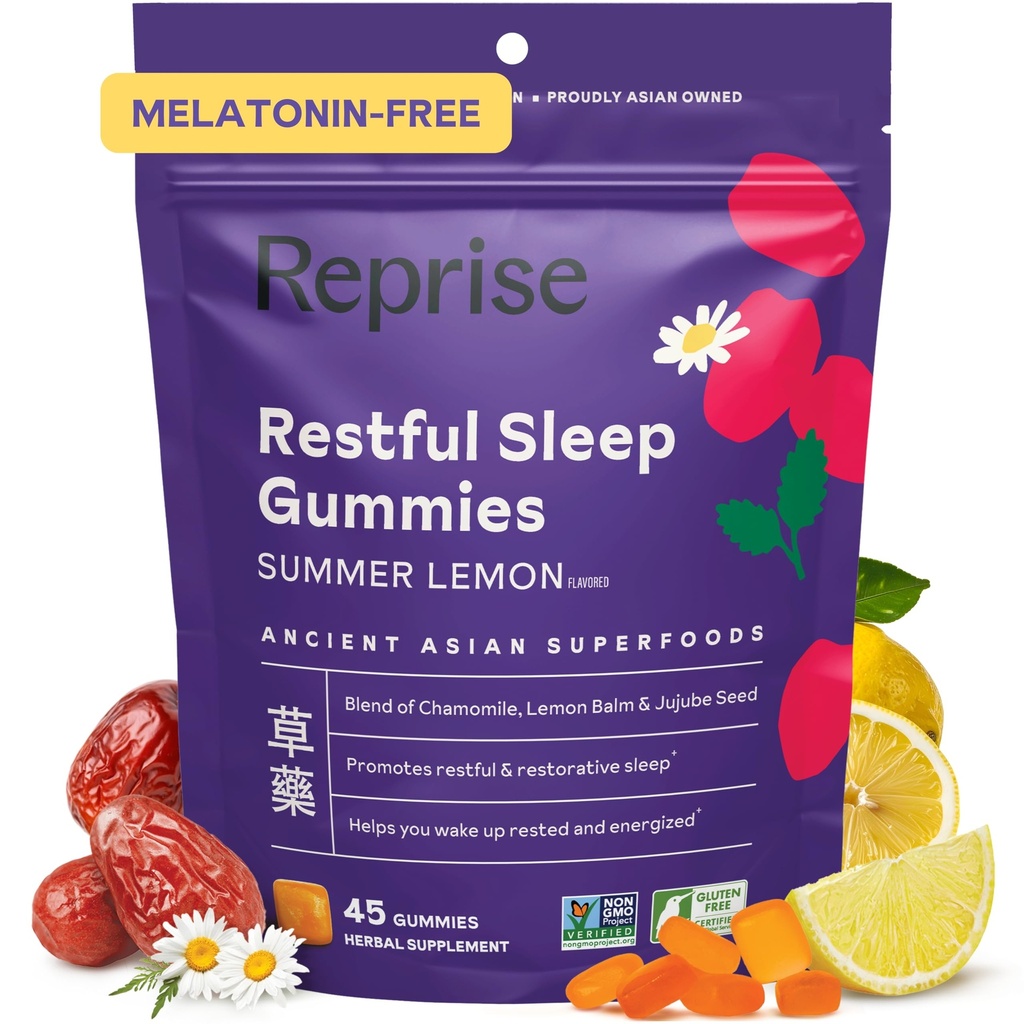Melatonin Free Natural Sleep Aid Gummies for Yetişkinler | NO Melatonin | Herbal Jujube & Chamomile, Lemon Balm - Deep Sleep Supplement & Relaxation for zzz, 45 Vegan Gummies (45 Gummies (1 Pack)