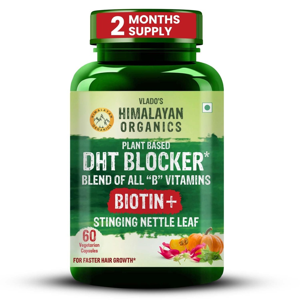 Himalaya Organikları Bitkiye Dayanlı Pop Blocker Nettle Leaves | Saç Büyümesi | Erkekler ve Kadınlar için - 60 Veg Capsules
