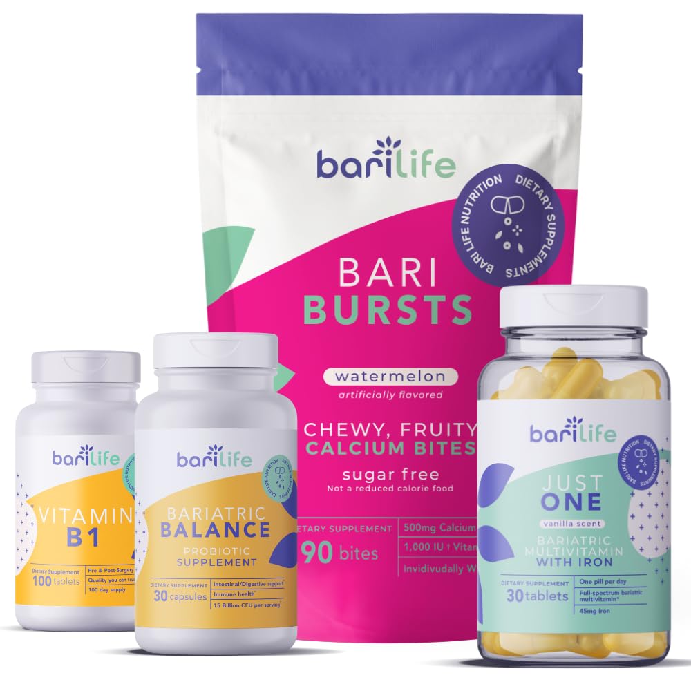 Bari Life Gastric Sleeve, Gastric Bypass Vitamin and Supplement Starter Kit (Watermelon)