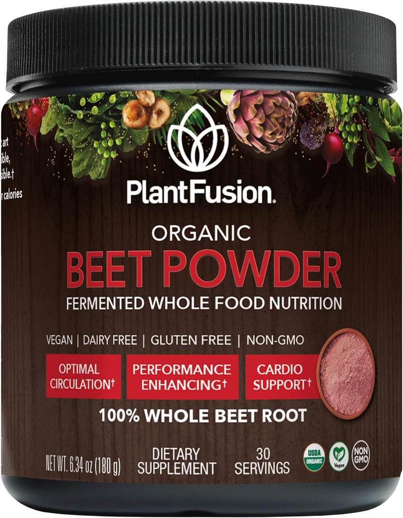 Plantfüzyon Organik Arıt Kök Toz - Superfood Beet Supplement to Support Blood Flow & Circulation - Fermented Whole Food Nutrition - Non-GMO, Vegan, Gluten-Free, 6.34 oz 30 Hizmetler