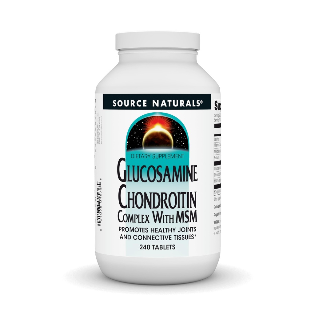 Kaynak Naturals Glucosamine Chondroitin Kompleksi MSM ile, Sağlıklı Anonimleri ve Bağlayıcı Tossues* - 240 Tablet