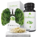 OMNIBREATHE Respiratory Wellness Lung Supplement, Oldukça Sigaralı Yardım Desteği Sigara içmek için Lungs Detox, Lungs Clear Mucus,60 Veg Capsules