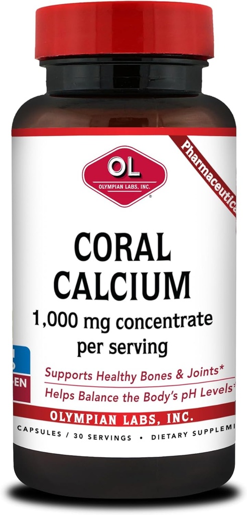 Olympian Labs Coraluba 1000 mg Yoğun Kapsüller, Sağlıklı Kemikleri ve pH Dengesini Destekleyin - 90 Capsules