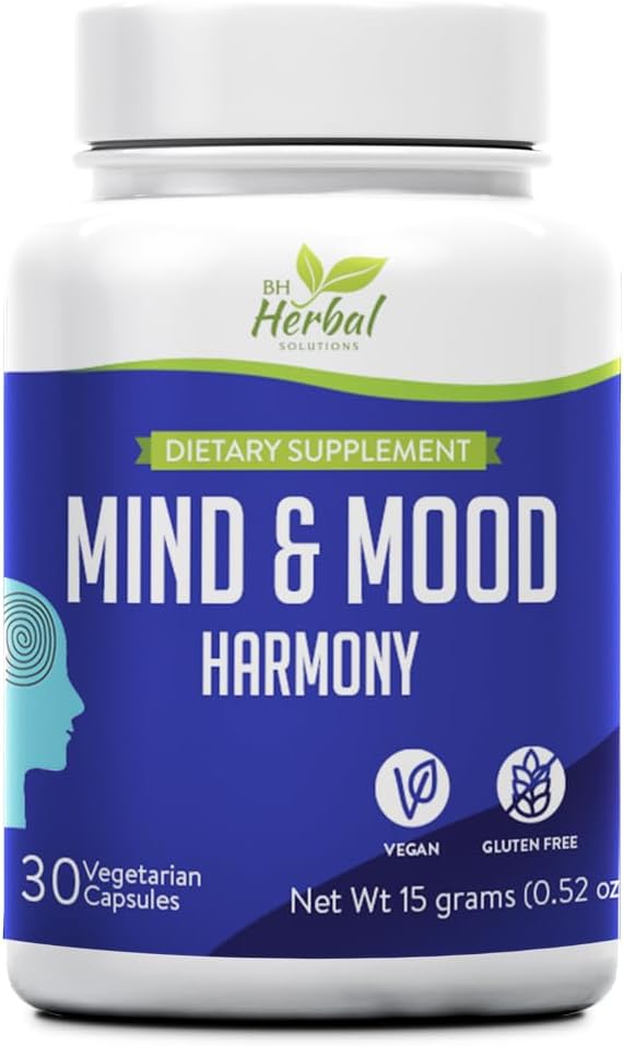 Zihin ve Mood Harmony - Geliştirilmiş Clarity ve Focus - Denge Mood Swings - Duygusal Düzenlemeyi Destek - Drowsy Formula - 100% Herbal ve Natural Natural