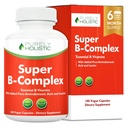 B Kompleks - 8 Super B Kompleks Vitaminleri Choline & Inositol, Vitamins B1, B2, B3, B5, B6, B8, B9 & B12 - B100 Kompleksi - 180 Vegan Capsules - 6 Ay Supply - ABD'de Made