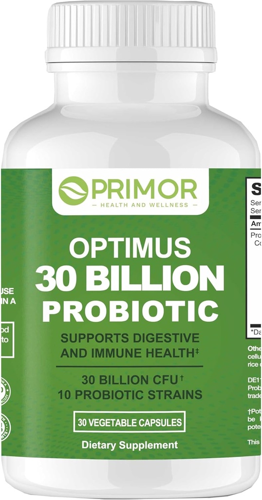 30 Milyar Probiyotikler – 10 Strains | Vegan, Non-GMO | Sağlıklı Gut – Destekler Digestive – Occasional Constipation, Diarrhea, Gas & Bloating. for Women & Men | 30 Count