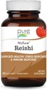 PURE ESSENCE LABS MyPure Reishi Organik Mushrooms Supplement - Immune Support için %100 Gerçek Mushroom Ekstraksiyon, Stres Yardımı, Enerji İnşası (30 Capsules)