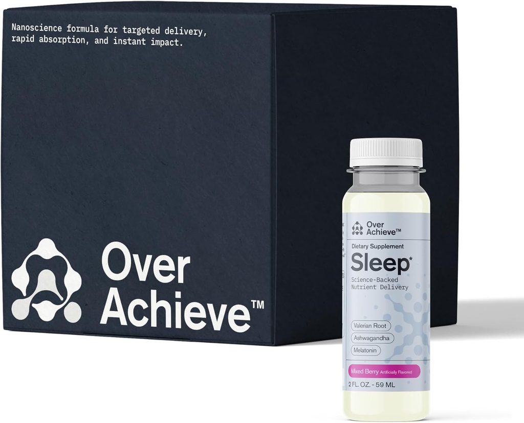 Gelişmiş Nanobilim Teknolojisi ile Uyku İçilir - Konins Melatonin, Ashwagandha ve Valerian Root - 12 Pack Sıvı Uyku Yardımı Fall Asleep Faster, Mix 2oz
