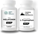 1500 mg L-Tryptophan & 120mg Melatonin Sche | Yüksek Dose Capsules for Sleep and Mood Support | Gluten-Free, Non-GMO, Veg-Caps | 30 Her Şeye Sahip
