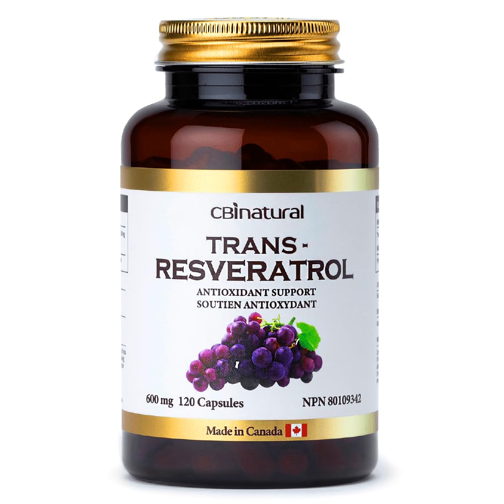 Trans-Resveratrol 600 mg, High Potency Antioksi, Supports Cellular Health & Health Aging, 120 Vegan Capsules, 4-Month Supply, Non-GMO, Gluten Free