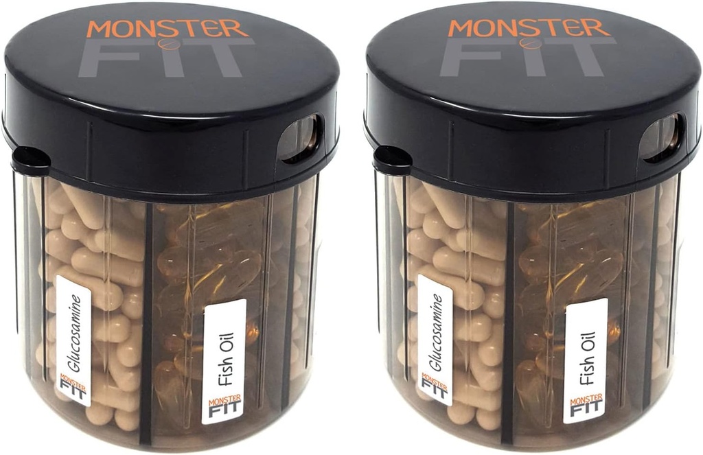 Canavar Supplement İlaç Pill Karşılaştırmalı Etiketler - Ekstra Büyük Pill konteyner Şişesi Hemen Herhangi Bir Tamam - Ayrılma Kolay (Monster Fit - 2 Pack)