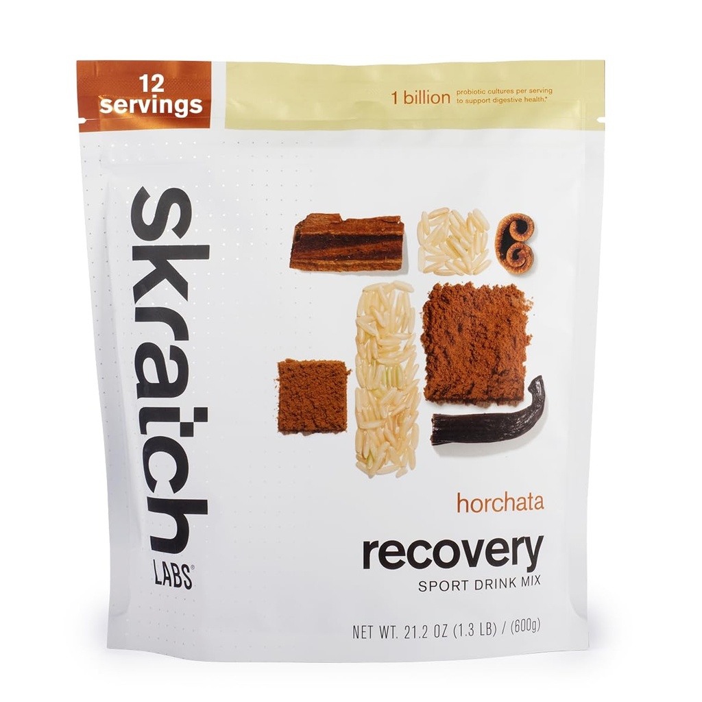 Skratch Labs Post Workout Recovery Drink Mix with Horchata, (21.2 oz, 12 Hizmet) Tam Süt Vakası ve Whey ve Probiyotikleri, Gluten Free, Kosher, Vegetarian