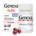 Genxa Arnica for Pain Relief | Alleviate Kas & Ortak Ağrı, Soreness & Stiffness | Bruises & Swelling | Organik Grape Flavor | Homeopathic Remedy Made Clean | 100 Chewable Tabletler