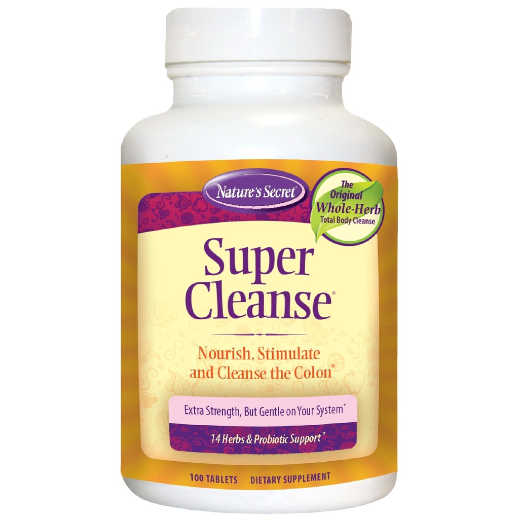 Nature's Secret Super Cleanse - Ekstra Kuvvet Koloni 14 Herbs & Probiyotik Desteği ile Temizlendi - Gut Health Detox Cleanse & Digestive Support Gentle Elimination Formula - 100 Tablet (1 Paket)