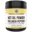 Keto MCT Oil Toz + Collagen + Prebiyotik Acacia Fiber, Vanilla Flavor, 16oz. MCT Oil Tozu Coconuts. Grass Fed Collagen, Perfect for Keto, 0 Net Carb, Stevia, Erythritol, Tozlu İçilir