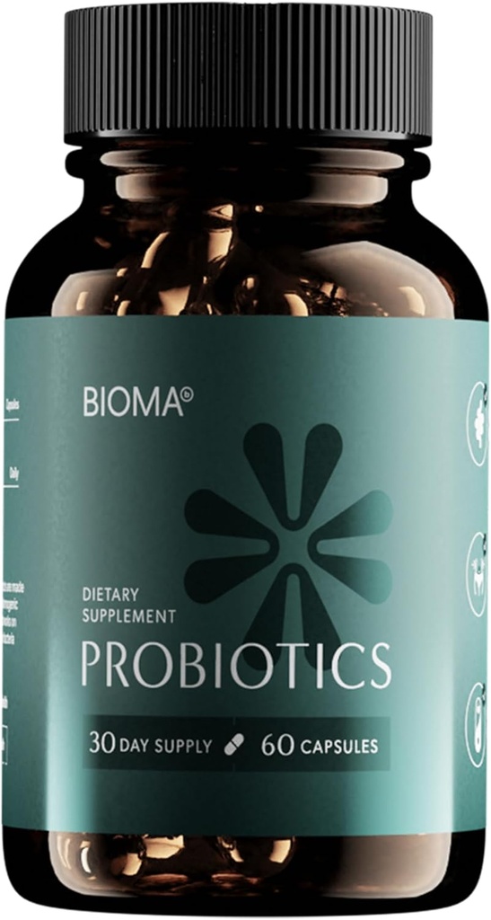 BIOMA Kilo Management & Digestive Health, 3 in 1 Gut Health Probiyotiks and Prebiyotiks/Postbiyotiks, Slow release Synbiyotik Probiyotik Capsules for Gut Health Multi Enzyme (60 Caps)