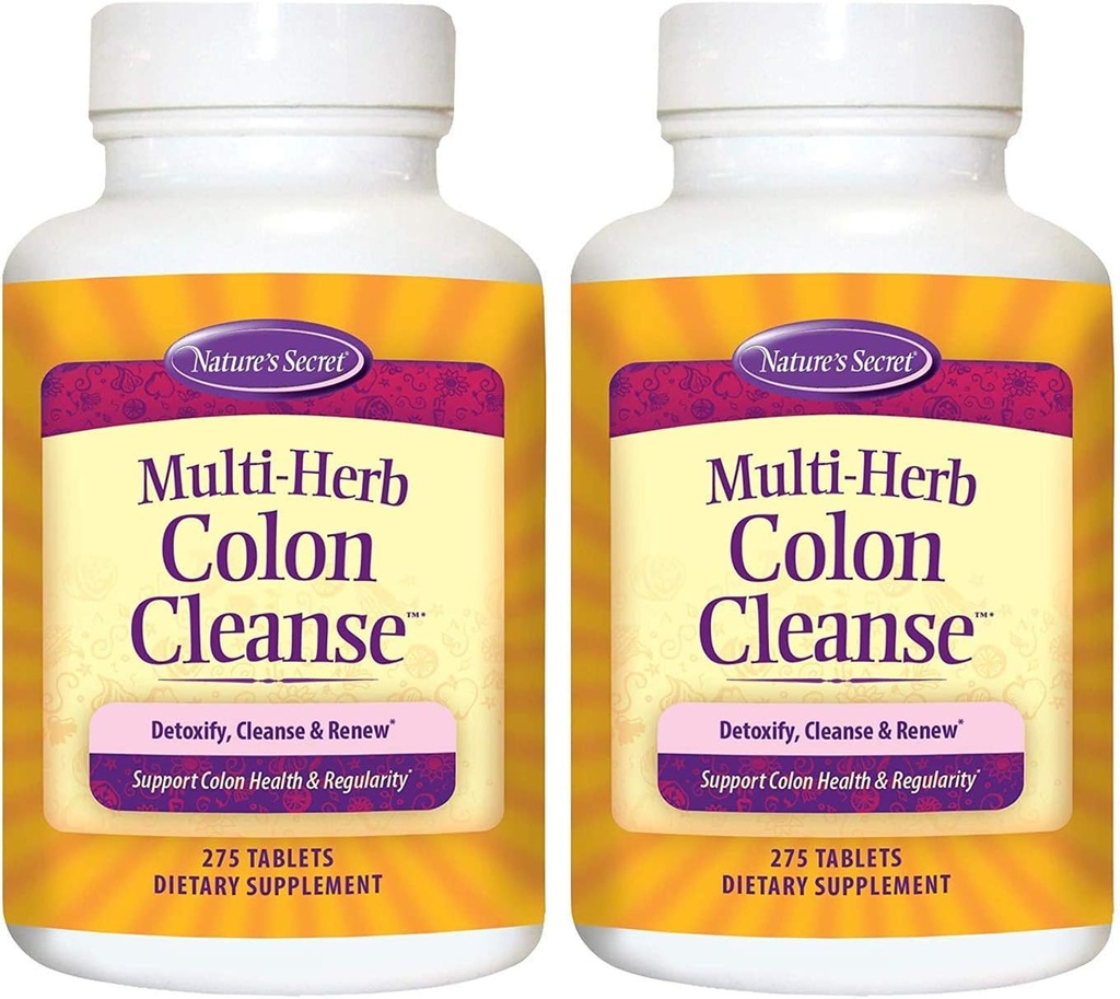 Multi-Herb Colon, Nature's Secret tarafından temizlendi | Destekler Digestive Health and Regularity, 275 Tablet (Pack of 2)