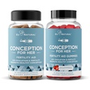 Her Capsules & Gummies Log için Eu Natural Conception – Aids Ovulation, Hormonal Denge ve Düzenli Lisanslar – 60 Capsules + 75 Strawberry Flavor Gummies