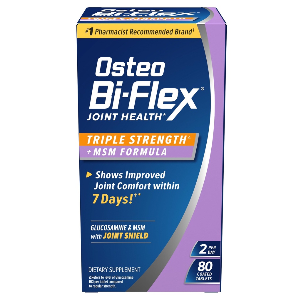 Osteo Bi-Flex Triple Strength(5) MSM, Glucosamine Ortak Sağlık Supplement, Kaplamalar, 80 Kont