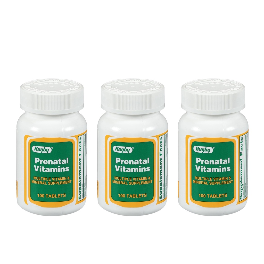 Rugby Prenatal Vitaminler - Birden Çok Vitamin ve Mineral Supplement - 100 Tablet (3 Paket)