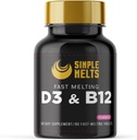 Dissolvable Bariatric D3 B12 | Vitamin B12 2500mcg & D3 125mcg 5000IU B 12 ve D 3 Tabletler | Bone, Immune Support | Strawberry Flavor | Vegan | Sugar-Free, 90-Day Supply