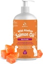 Vahşi Alaskan Salmon Oil for Dogs & Cats, Omega-3 Fish Oil Supplement with EPA & DHA, Support Skin Health, Shiny Coat, Güçlü Ortak ve Antialerjik Yardım - Şişe 16oz