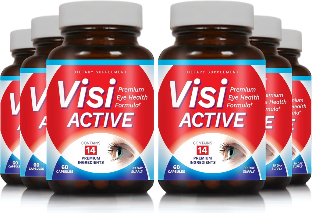 Vizyon Desteği Supplement - Eye Health Formula with L-Tartrate, Resveratrol, Blueberry Extract, Vitamins A, C, D & Materialss for Vision Support - 60 Capsules/Bottle - 6 Pack
