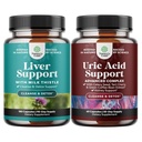 Bundle of Liver Cleanse Detox & Repair - Milk Thistle Dandelion Root Choline Beetroot & Artichoke Extract & Green Coffee Bean Extract for Uric Acid Cleanse & Detox - Turmeric Tart Cherry & Celery Seed