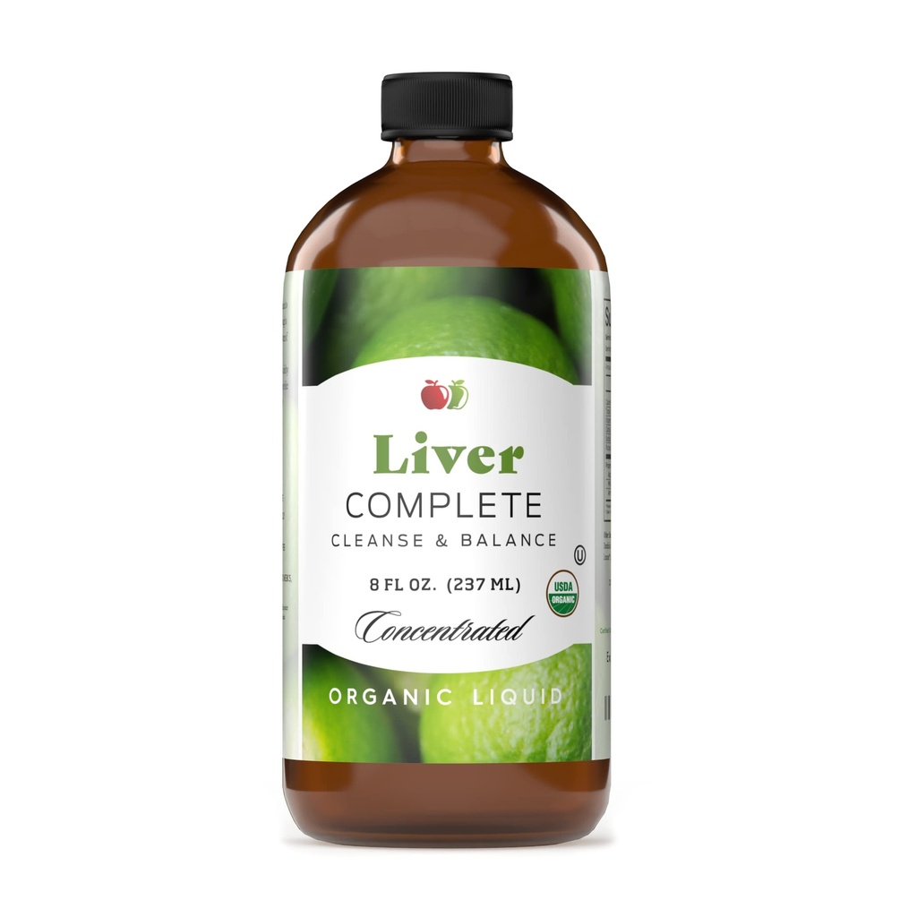 Liver Complete 8oz Organik Sıvı Tesis - Liver Cleanse & Digestive Bitters Vinegar Supplement