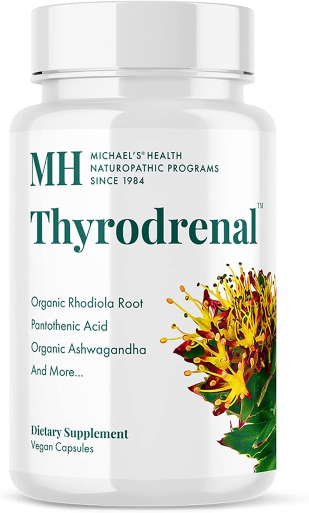 MICHAEL'S Health Naturopathic Programları Sizinrodrenal - 120 Vegan Capsules - Tiroid ve Adrenal Sağlık Destek - C - 60 Hizmetler