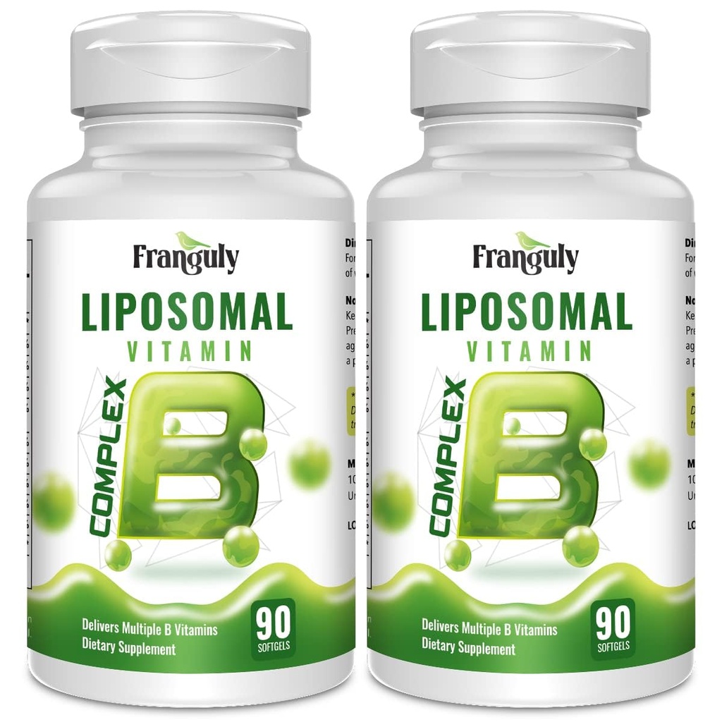 Liposomal B Kompleksi Yüksek Apsiyon B Vitaminleri ile Choline Inositol B1, B2, B3, B5, B6, Biotin, Folate, Melat B12- Immune, Enerji, Beyin ve Kalp Desteği 180 Softgels