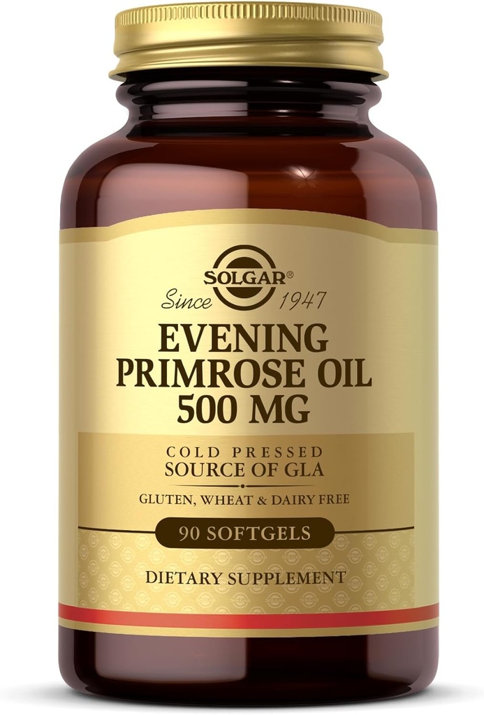 Solgar Primrose Oil 500 mg - 90 Softgels - Cold Pressed Source of GLA - Gluten Free, Dairy Free - 90 Hizmetler