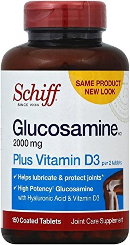Schiff Glucosamine 2000 mg with Vitamin D3 and Hyaluronic Acid, 150 Tabletler - Ortak Tamam