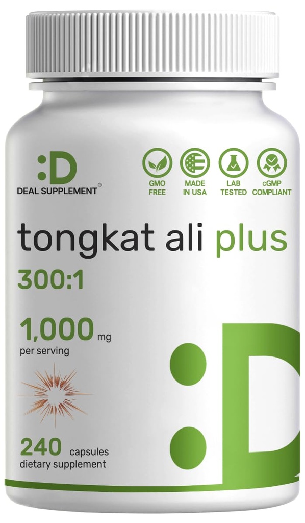 Tongkat Ali, Horny Goat ile 300:1,100 mg - Endonezya Longjack Eurycoma Longifolia Root - Ekstra Güçlü Enerji Enerji İçin Enerji İçin Diyet Eksi