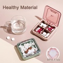Küçük Pill Box, BPA Free Pill Case with 4 Large Karşılaştırmalı Ensts to Hold Vitamins, Moistureproof Portable Pill Box Organiser for Travel (Green)