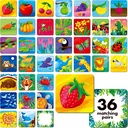 Memory Matching Game, 72 PCS Nature Theme Matching Cards for Toddler 36 Pairs Memory Cards for Preschool 4 5 6 Years Old Old Old