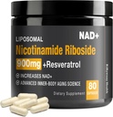 NAD+ Supplement - NAD+ ile Nicotinamid Riboside (NR) ve Resveratrol Quercetin 900 mg, 80 Capsules, USA-063-0911XL-136NAD