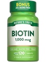 Nature's Truth Biotin 1000mcg | 120 Tabletler | Vegan, Non-GMO, Gluten Free Supplement Supplement