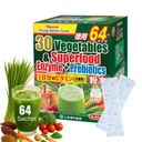 Yamamoto Kanpoh YAMAKAN Greens Superfood Toz prebiyotik Fiber & Enzymes for Digestion, 30 Veggies & Young Barley Grass Juice from Japan, Gut Health for Women & Men, 64 Packets