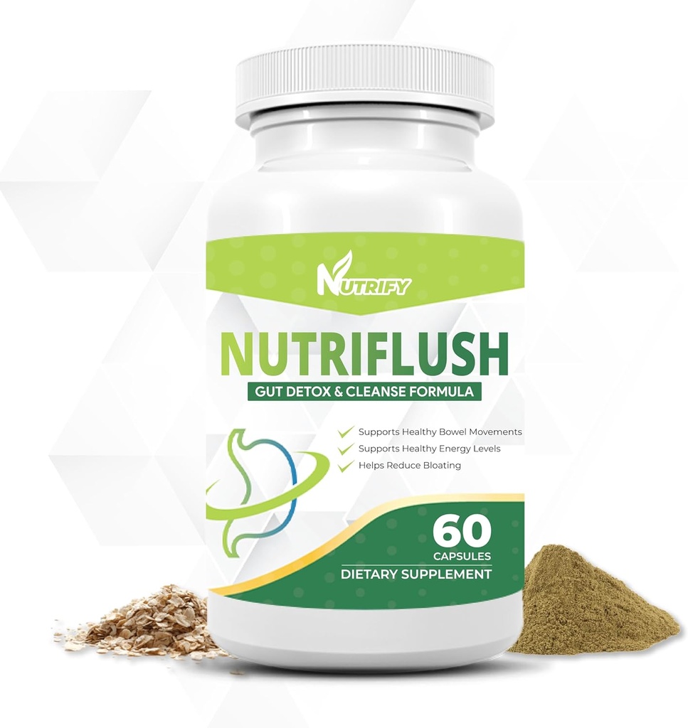 NutriFlush - Güçlü Kolon Desteği ve Gut Cleanse Formula, High Abxia, GMO Free, Made in USA