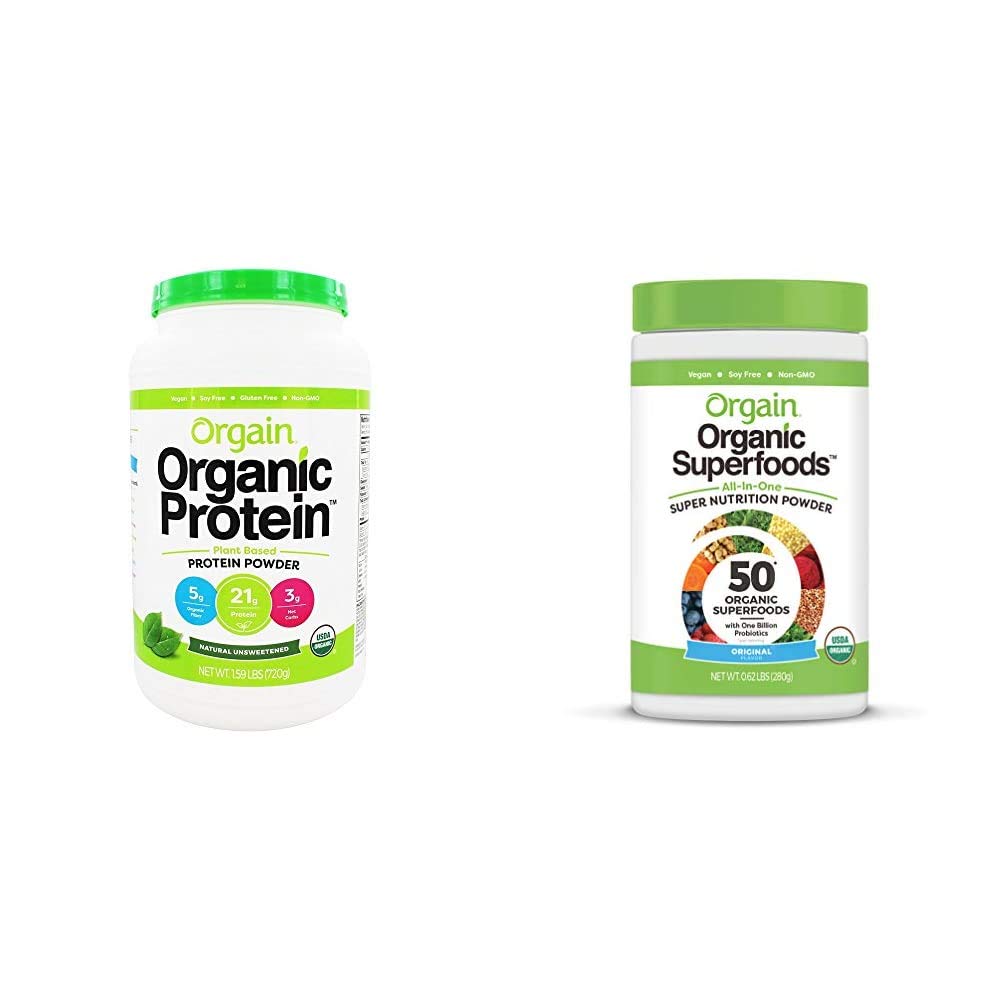 Orgain Organic Plant-Based Protein Toz + Superfoods Greens Toz Sche (1.59lb + 0.62lb)