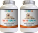 Dog Breath Tabletleri - Köpekler için Gelişmiş Diş Sağlığı - En İyi Gums ve Dişler - Köpek Pilleri için C vitamini - 120 Tablet (2 Şişe)