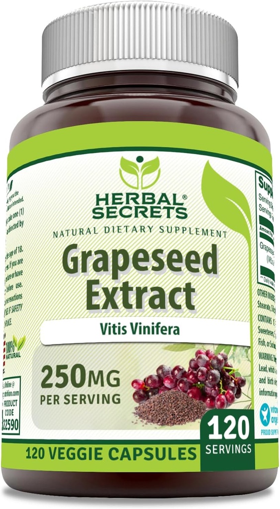 Herbal Sırları Hizmet başına 250 Mg | 120 Veggie Capsules | Non-GMO | Gluten-Free | Made in USA