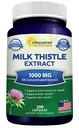 ASquared Beslenme Sütü Butle Supplement 1000 mg-200 Capsules,Max Strength 4X Mekanik 4:1 Süt Butle Tohum Toz Herb Pills, 1000 mg Liver Desteği için Silymarin Takma, Detox