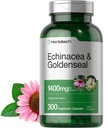 Horbäach Echinacea Goldenseal Capsules | 1400 mg | 300 Count | Vegetarian, Non-GMO, Gluten Free Extract Supplement Supplement Supplement Supplement