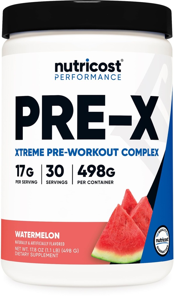 Nutricost Pre-Workout, Watermelon, 30 Hizmet, Vegetarian, Non-GMO ve Gluten Free (Pre-X)