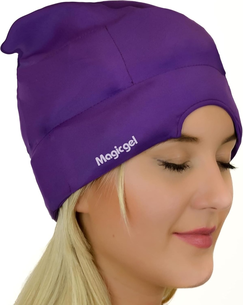 Magic Gel Migraine Buz Kafası - Gerçek Migraine & Headache Relief | The Original Headache Cap | Cold, Comfortable, Dark & Cool; Endorsed by Doktors, Loved by Thousands - Mor